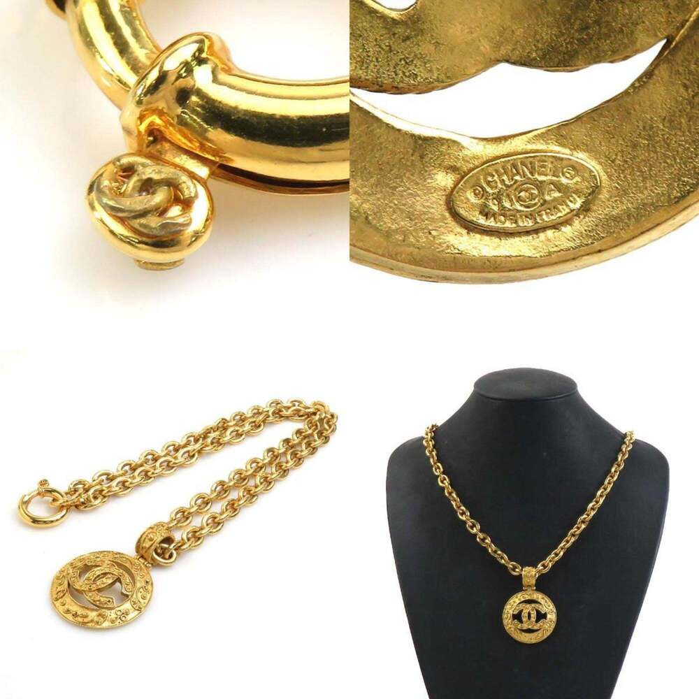 CHANEL Authentic Gold Logo Necklace - Picture 5 of 5